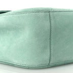 Suede Calfskin Small Souplissimo Maxi Flap Green