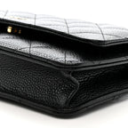 Caviar Quilted Wallet on Chain WOC Black