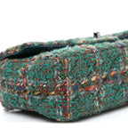 Tweed Quilted Mini Rectangular Flap Green