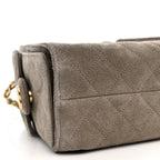 Suede Quilted Mini Chanel 25 Handbag Dark Grey