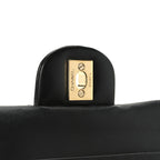 Lambskin Quilted Medium Double Flap Black