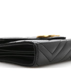 Calfskin Matelasse GG Marmont Chain Wallet Black