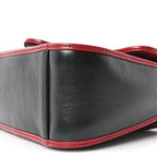 Vintage Effect Calfskin Matelasse Diagonal Mini Torchon GG Marmont Top Handle Shoulder Bag Black Romantic Cherry
