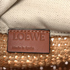 Calfskin Raffia Anagram Paulas Ibiza Pochette Bag Natural Tan