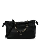Mellow Nappa Medium Donut Chain Flamenco Knot Clutch Black