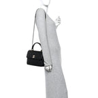 Lambskin Quilted Small Trendy CC Dual Handle Flap Bag Black