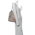 Suede Quilted Medium Chanel 25 Handbag Grey
