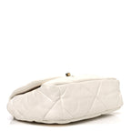 Goatskin Quilted Medium Chanel 19 Flap White
