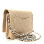 Caviar Quilted Wallet on Chain WOC Beige