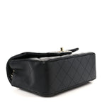 Lambskin Quilted Mini Rectangular Flap Black
