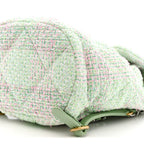 Tweed Quilted Chanel 19 Backpack Green Pink