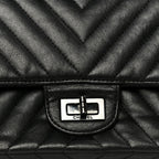 Sheepskin Chevron Quilted 2.55 Reissue 225 Double Flap So Black
