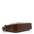 GG Supreme Monogram Azalea Calfskin Retro Interlocking G Messenger Shoulder Bag Beige Ebony Brown Sugar