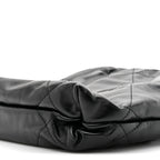 Shiny Calfskin Quilted Pearl CC Chain Mini Chanel 22 Black
