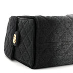 Washed Denim Quilted Small Chanel 25 Handbag Black