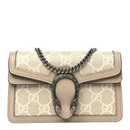 GG Supreme Monogram Textured Dollar Calfskin Super Mini Dionysus Shoulder Bag Beige Mystic White Oatmeal