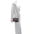 Shiny Caviar Quilted Strass Wallet On Chain WOC Bordeaux