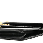 Calfskin Elaphe Double Chevron Mini Wallet On Chain WOC Black