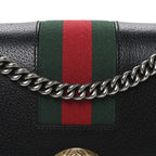 Calfskin Web Small Dionysus Shoulder Bag Black