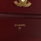 Lambskin Quilted Chanel 19 Wallet On Chain WOC Burgundy