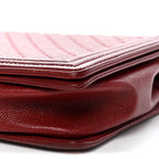 Caviar Quilted Large Boy Flap Dark Red