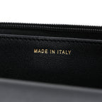 Lambskin Quilted Lion Motif Wallet On Chain WOC Black