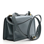 Calfskin Mini Barcelona Shoulder Bag Stone Blue
