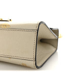 Grained Calfskin Bee Star Small Padlock Shoulder Bag White