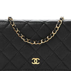 Caviar Quilted Wallet on Chain WOC Black
