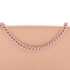 Dollar Calfskin Enamel Monochrome Mini GG Marmont Chain Wallet Perfect Pink