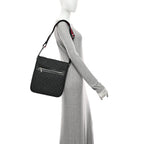 GG Supreme Monogram Web Small Flat Messenger Bag Black Grey