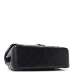 Lambskin Quilted Jumbo Double Flap Navy