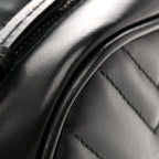 Calfskin Matelasse Monochrome Small GG Marmont Chain Shoulder Bag Black
