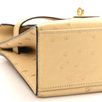 Ostrich Kelly Pochette Clutch Parchemin