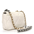Goatskin Quilted Medium Chanel 19 Flap White