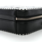 Caviar Quilted Striped Small CC Filigree Vanity Case Black White