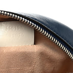 Azalea Calfskin Matelasse Diagonal Mini Torchon GG Marmont Round Shoulder Bag Blue Agata Mystic White