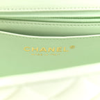 Lambskin Quilted Mini Rectangular Flap Light Green