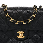 Caviar Quilted Mini Square Flap Black