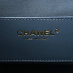 Suede Quilted Medium Chanel 25 Handbag Blue