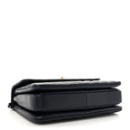 Lambskin Chevron Quilted Small Trendy CC Flap Dual Handle Bag Navy