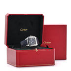 Stainless Steel Alligator 39.8mm Santos De Cartier Automatic Watch Blue