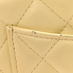 Lambskin Quilted Sweet Camellia Wallet on Chain WOC Yellow
