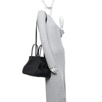 Matte Grained Calfskin Soft Margaux 12 Black