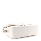 Caviar Quilted Jumbo Double Flap White