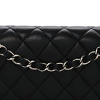 Lambskin Quilted Small Double Flap Black