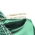 Crystal Embellished Satin Mini Hotfix Jodie Emerald