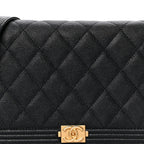 Caviar Quilted Boy Wallet On Chain WOC Black