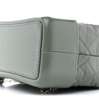 Aged Calfskin Quilted Small Gabrielle Backpack Green