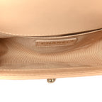 Calfskin Quilted Small Boy Top Handle Flap Beige Clair